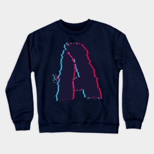 Glitch letter A, distorted A, Crewneck Sweatshirt